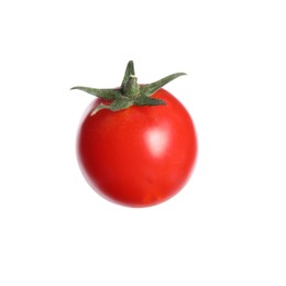 Photo of Fresh ripe cherry tomato on white background