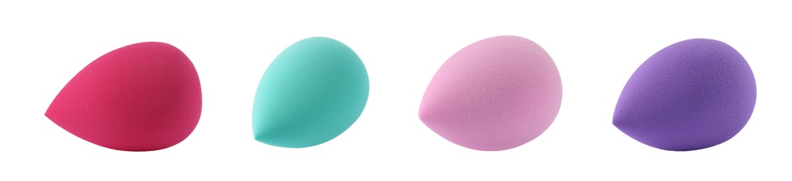 Image of Set of different make-up sponges isolated on white