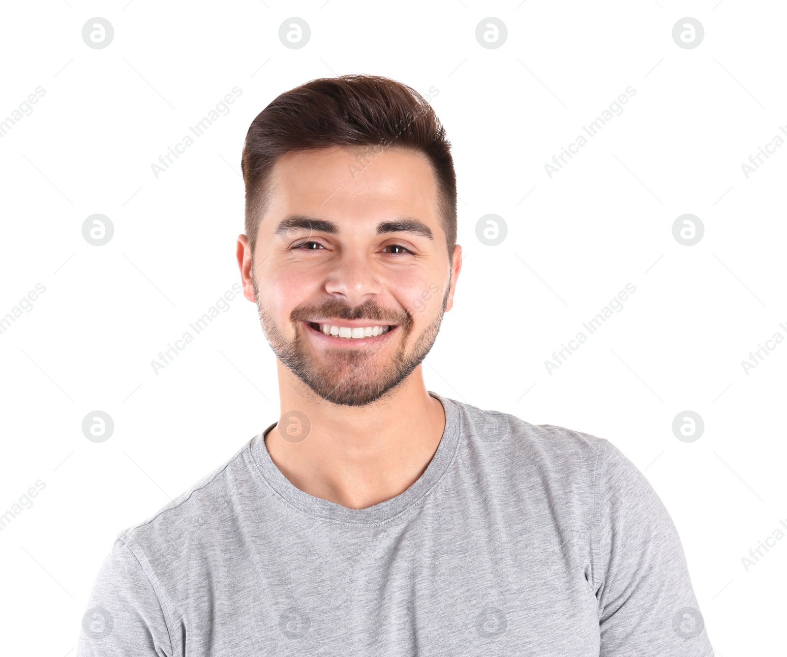 Photo of Portrait of handsome man isolated on white