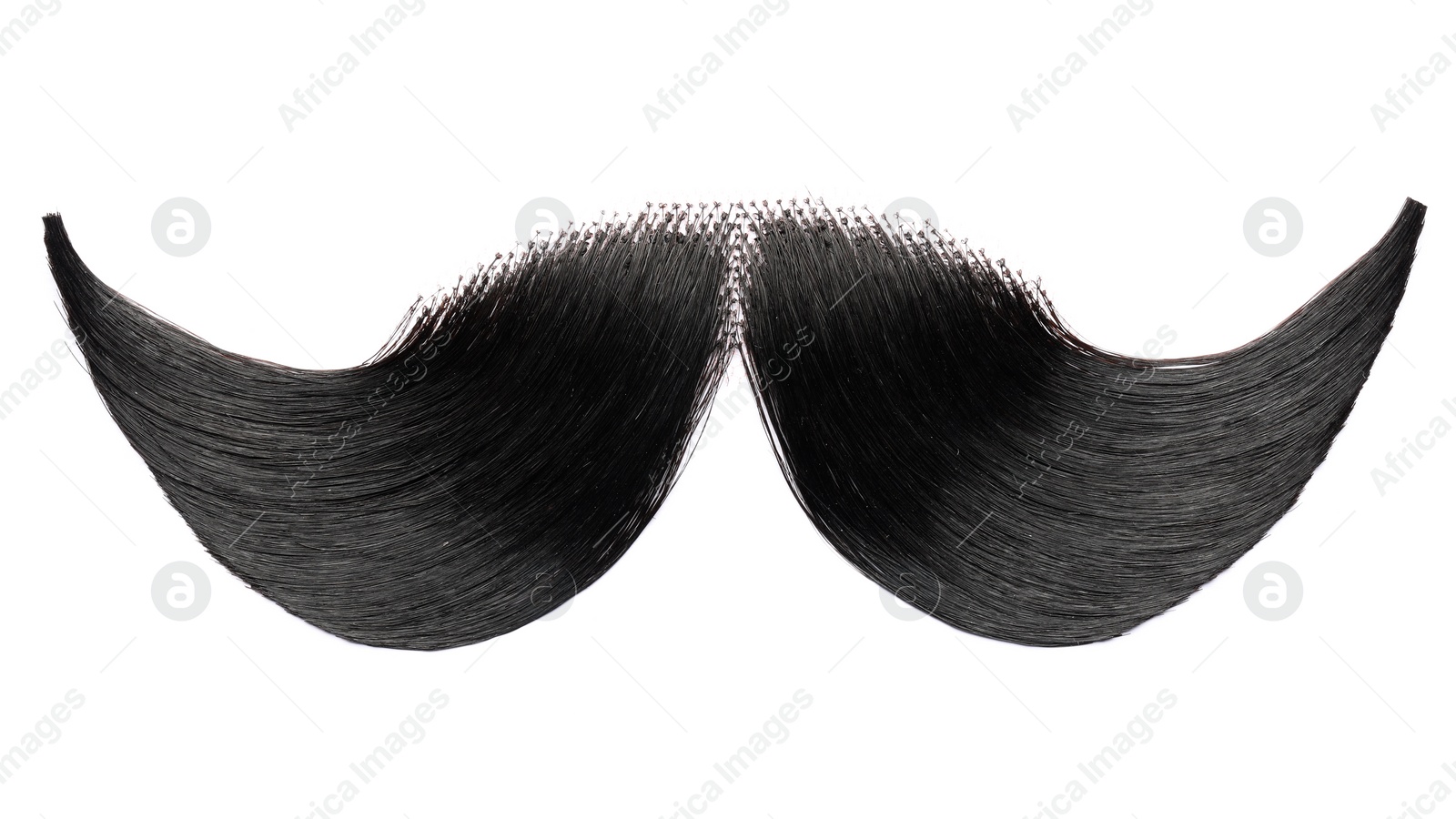 Photo of Stylish artificial black moustache isolated on white