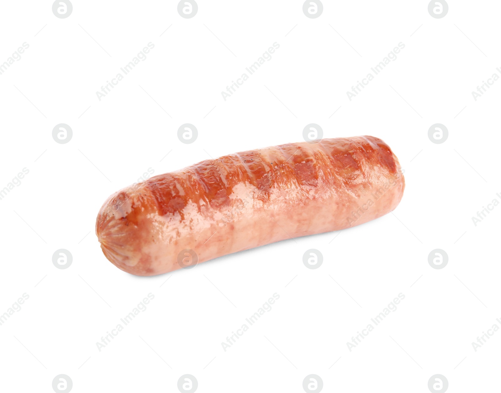 Photo of Tasty fresh grilled sausage isolated on white