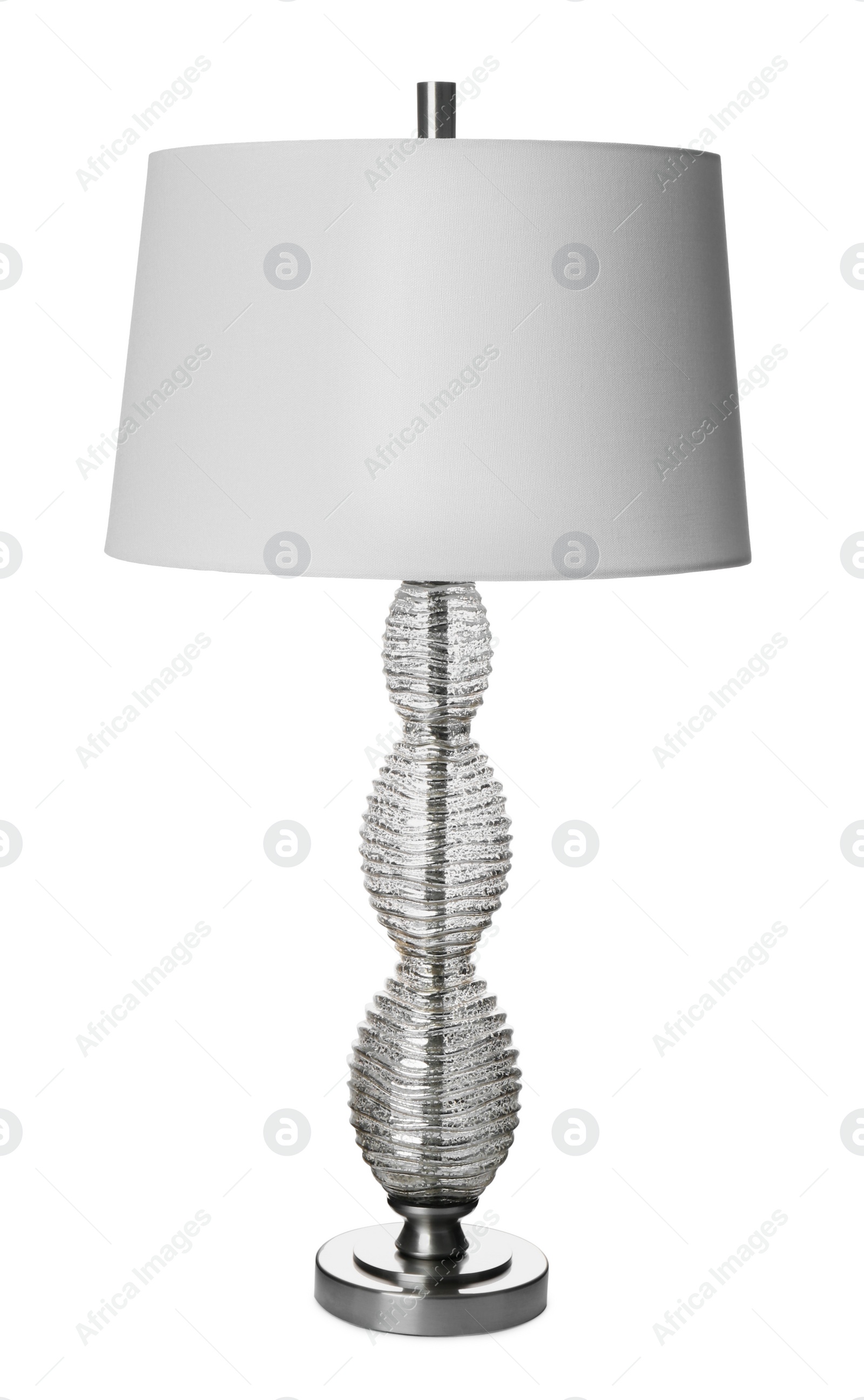 Photo of Stylish modern night lamp on white background