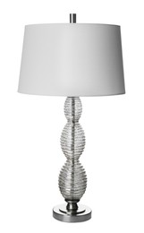 Stylish modern night lamp on white background