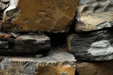 Closeup view of stacked stones as background