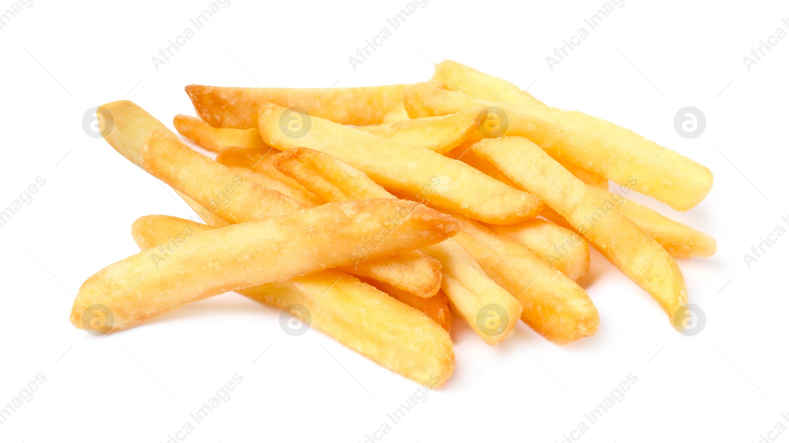 Photo of Delicious fresh french fries on white background