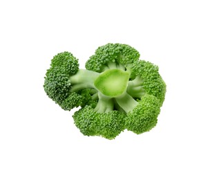 Fresh raw green broccoli isolated on white