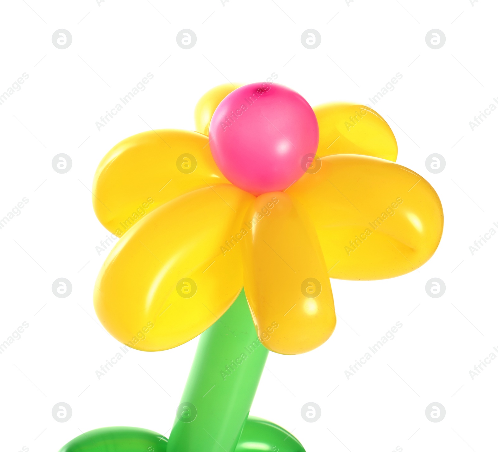 Photo of Flower figure made of modelling balloon on white background