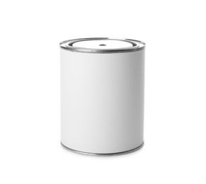 Paint can on white background. Mockup for design