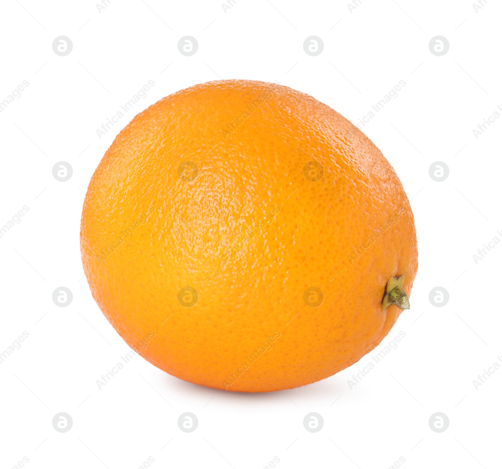 Photo of One fresh ripe orange isolated on white