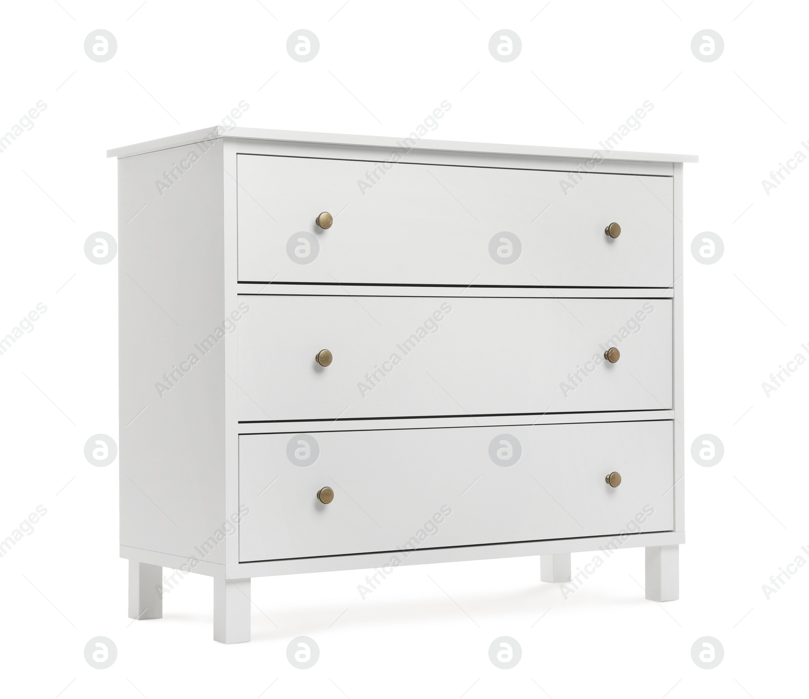 Photo of Modern chest of drawers isolated on white