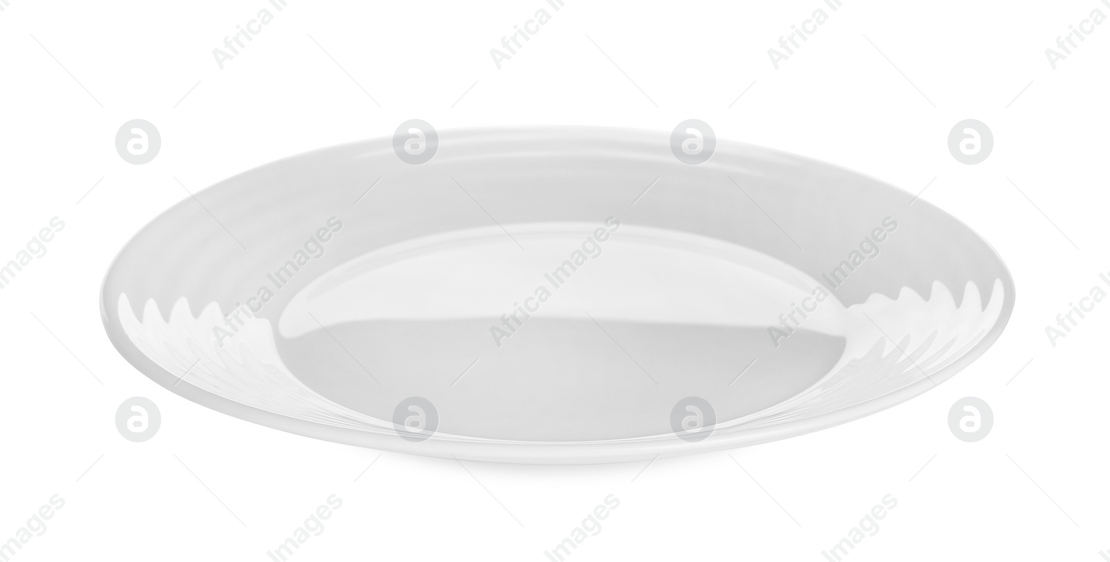 Photo of Clean empty ceramic plate isolated on white