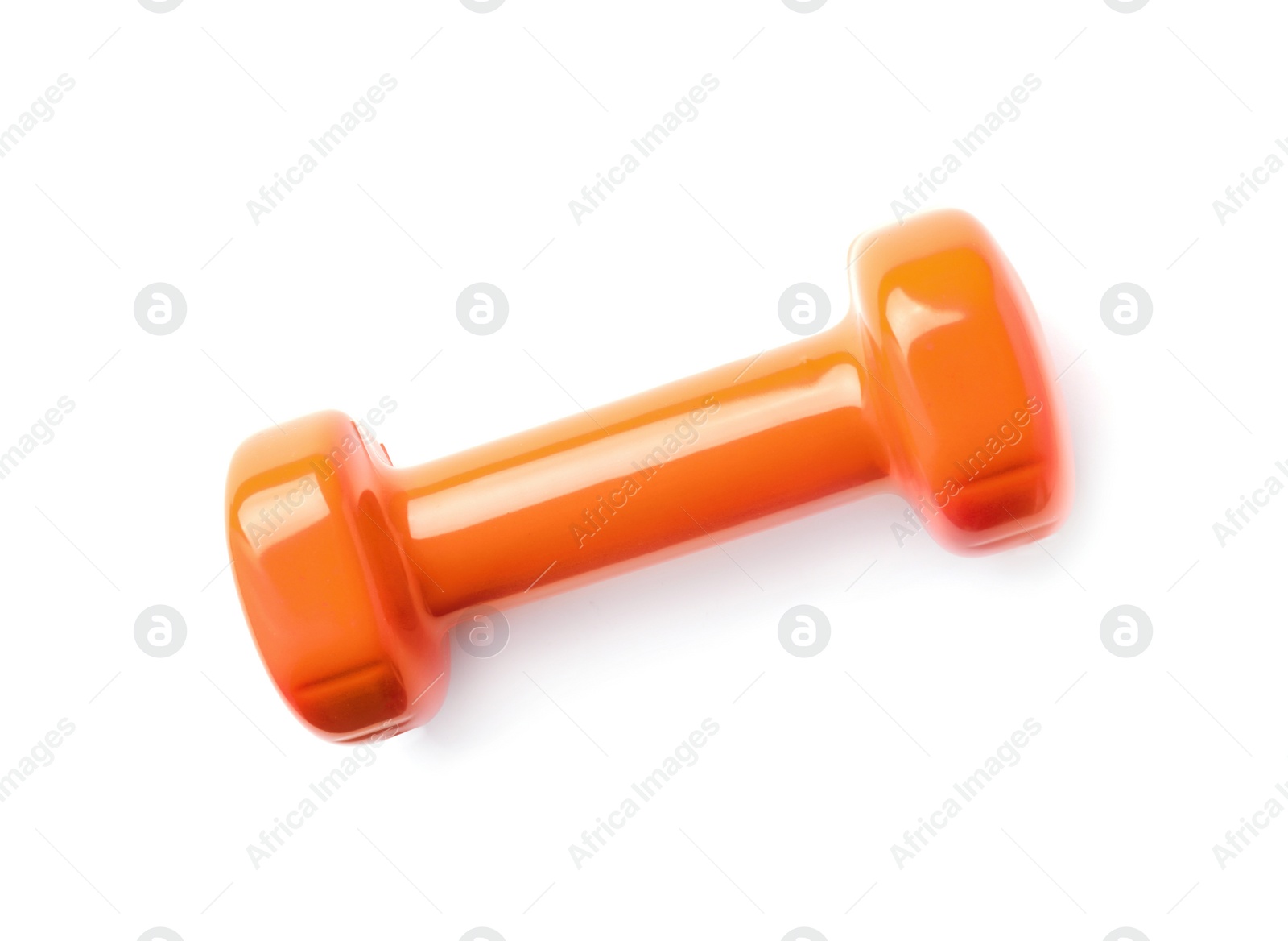 Photo of Color dumbbell on white background. Home fitness