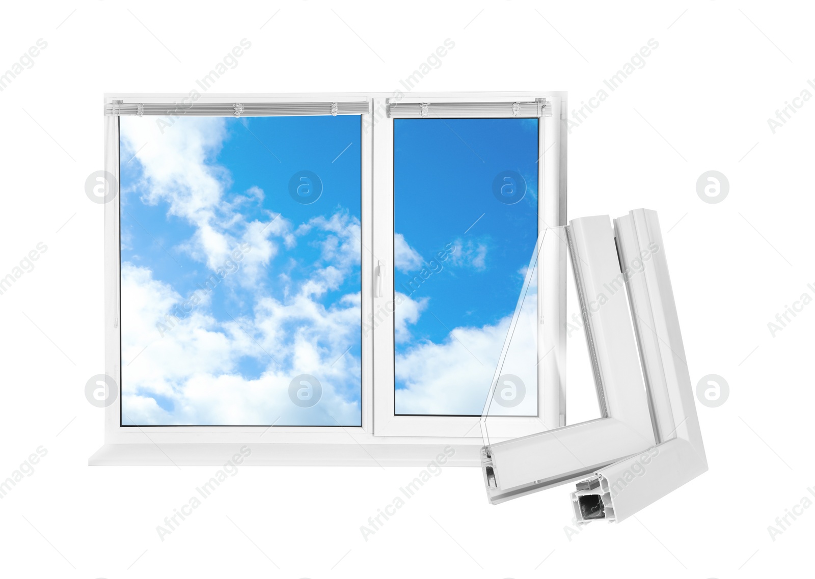 Image of Window and sample of profile on white background