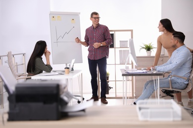 Group of employees working in modern office