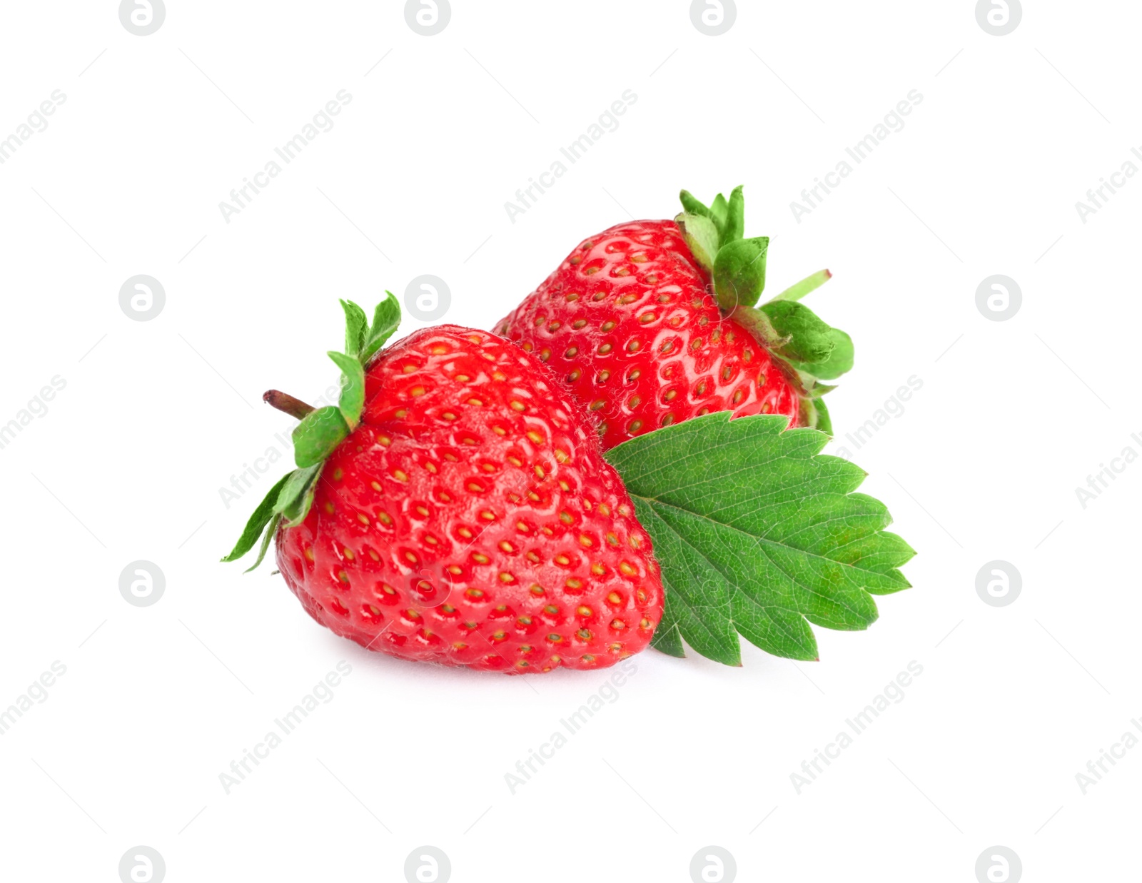 Photo of Fresh ripe red strawberries isolated on white