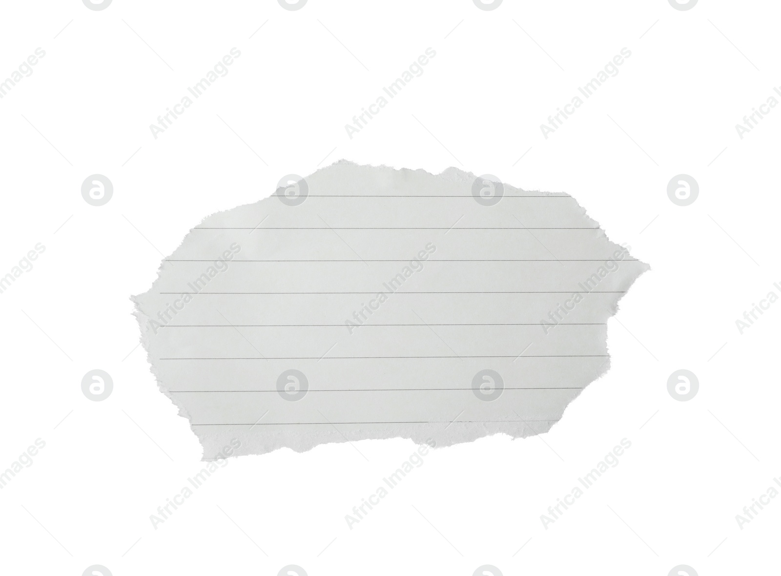 Photo of Piece of blank notebook paper isolated on white. Space for design