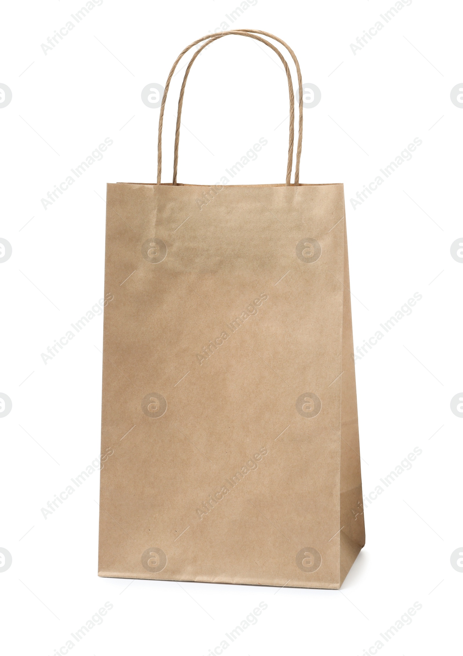 Photo of Empty shopping paper bag isolated on white