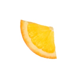 Slice of ripe orange isolated on white