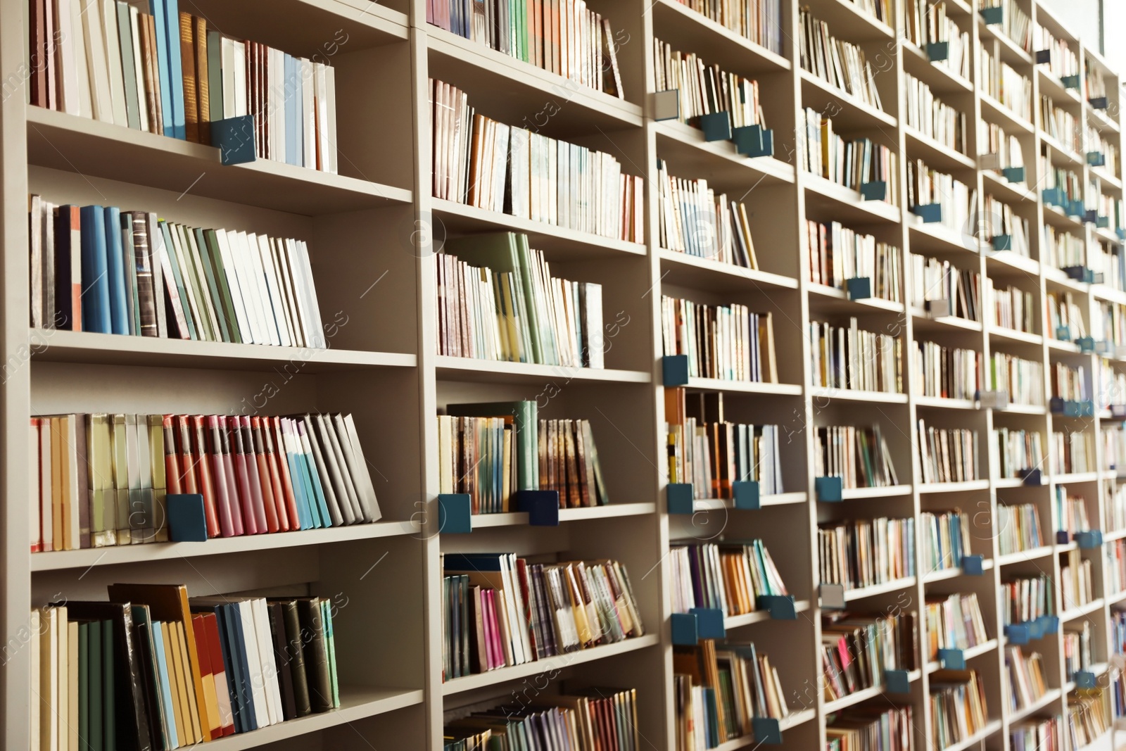 Photo of View of shelves with books in library