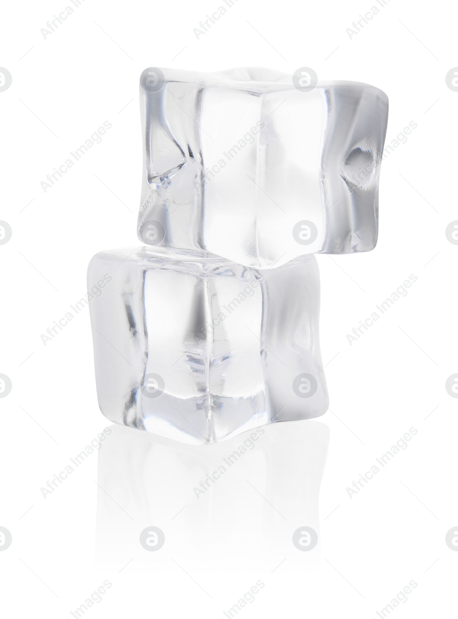 Photo of Crystal clear ice cubes isolated on white