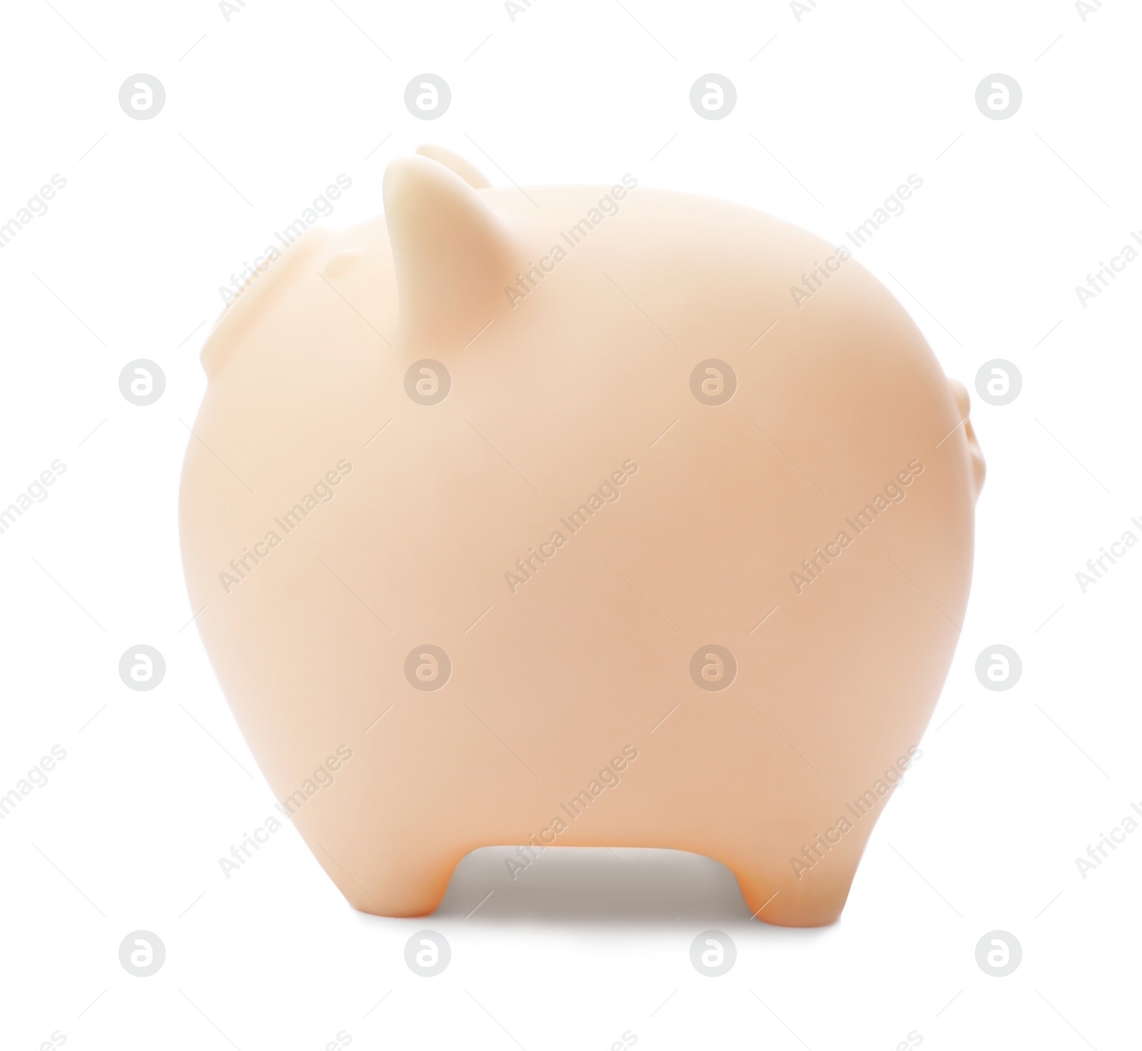 Photo of Cute piggy bank on white background. Money saving