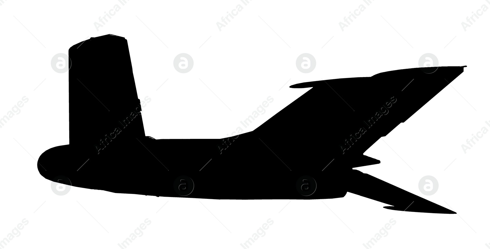 Image of Silhouette of army jet fighter isolated on white. Military machinery