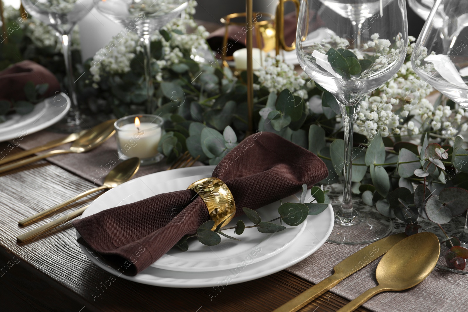 Photo of Stylish elegant table setting for festive dinner