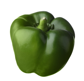 Raw green bell pepper isolated on white