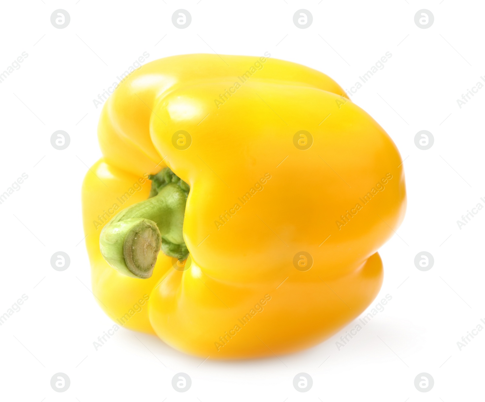 Photo of Ripe yellow bell pepper isolated on white