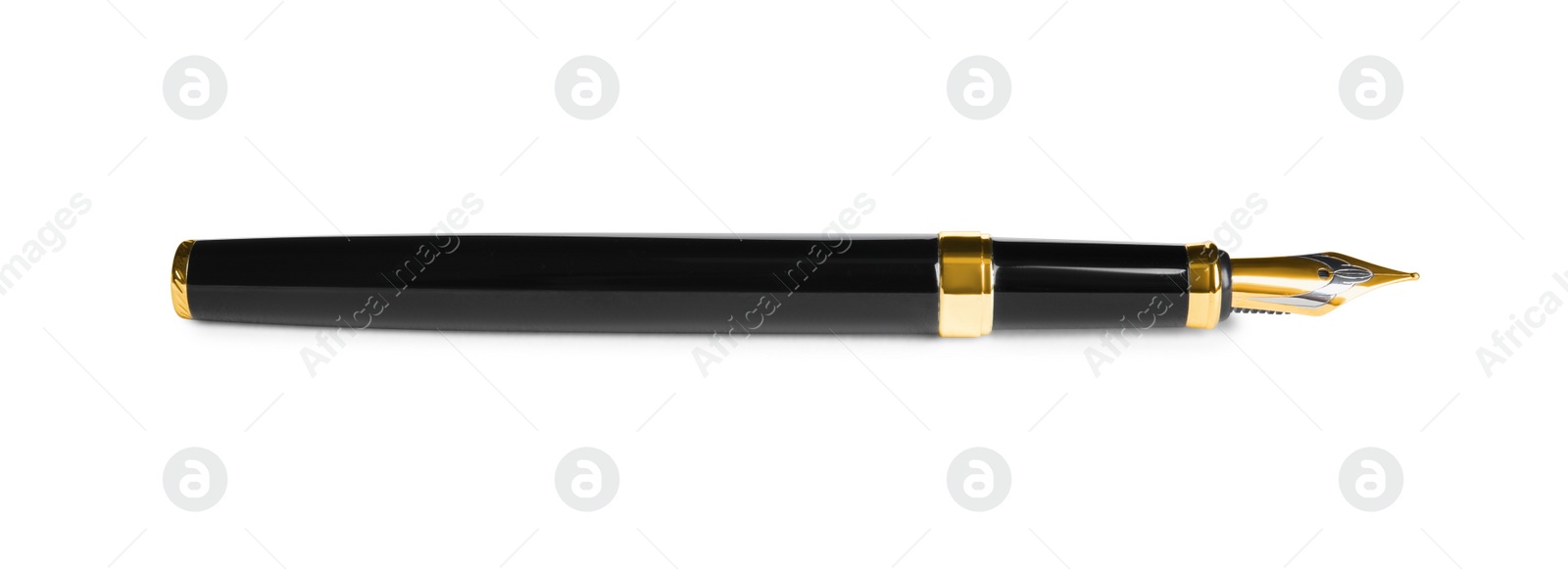 Photo of Beautiful fountain pen with ornate nib isolated on white