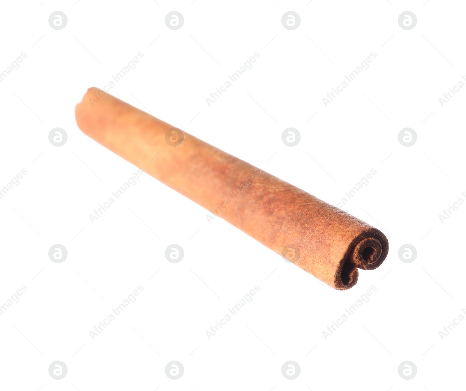 Photo of One aromatic cinnamon stick isolated on white