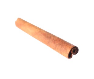 Photo of One aromatic cinnamon stick isolated on white