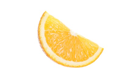 Photo of Slice of fresh ripe orange isolated on white