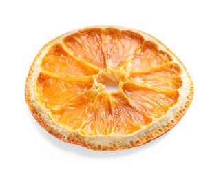 Photo of Delicious dry orange slice isolated on white
