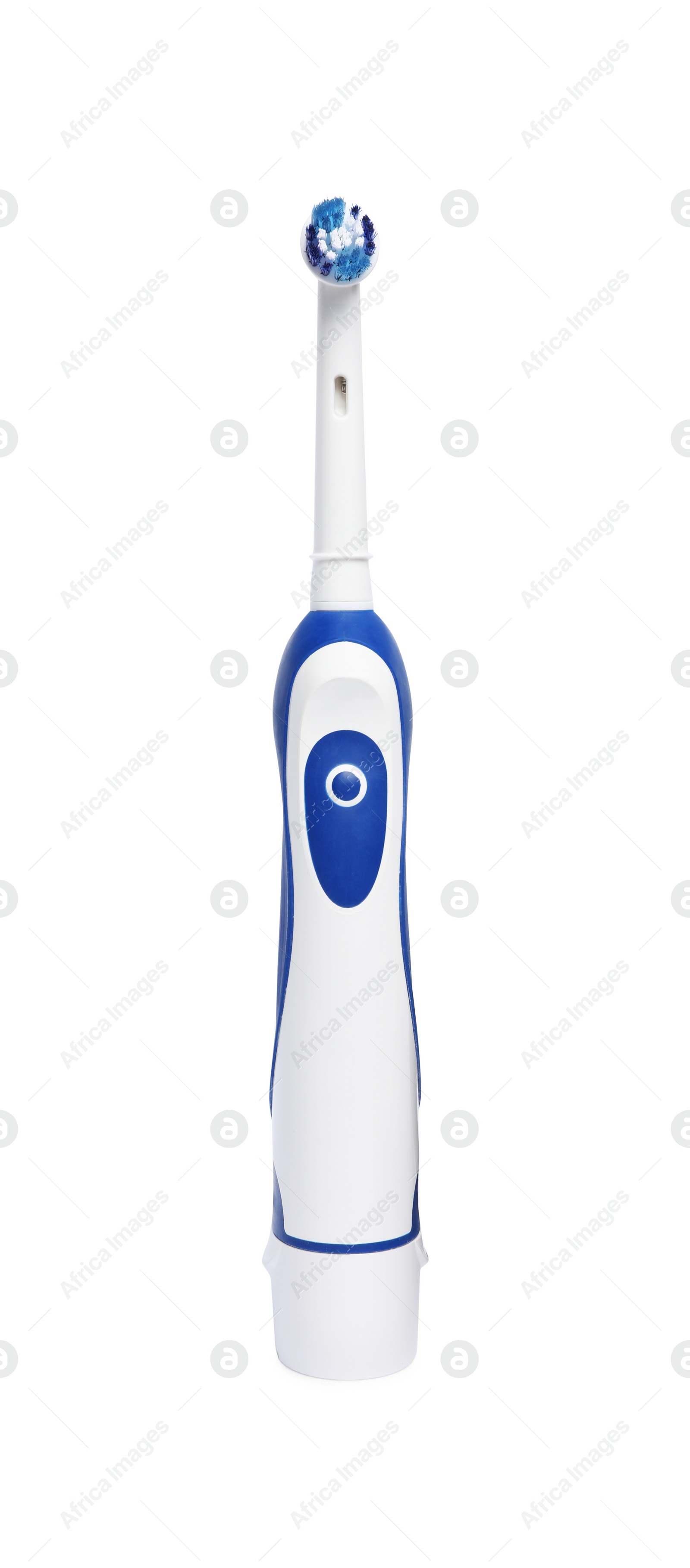 Photo of Electric toothbrush isolated on white. Dental care