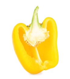 Half of yellow bell pepper isolated on white