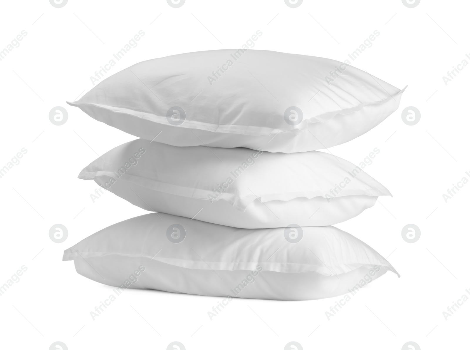 Photo of Stack of soft pillows isolated on white