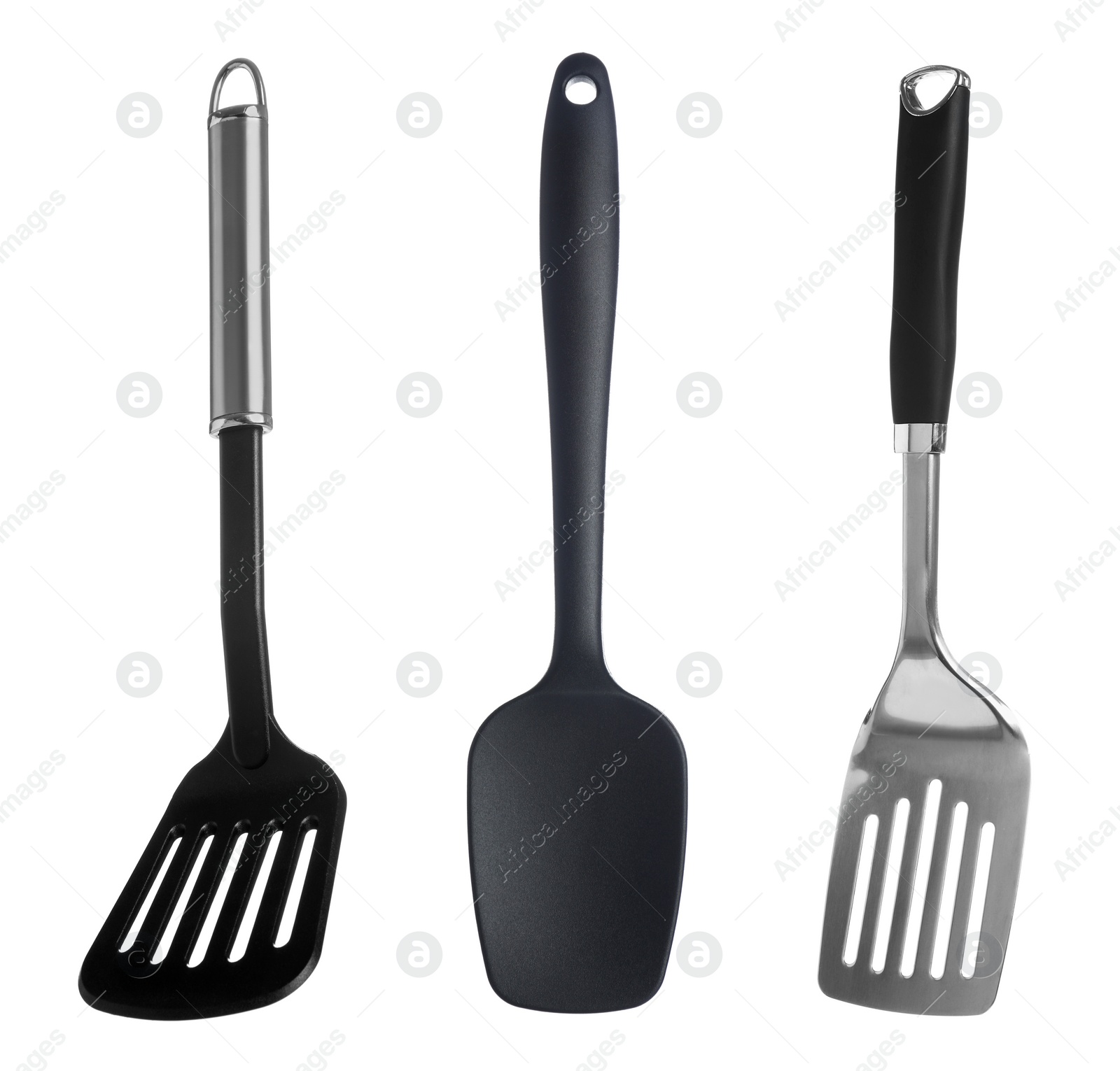 Image of Spatulas isolated on white, set. Cooking utensil