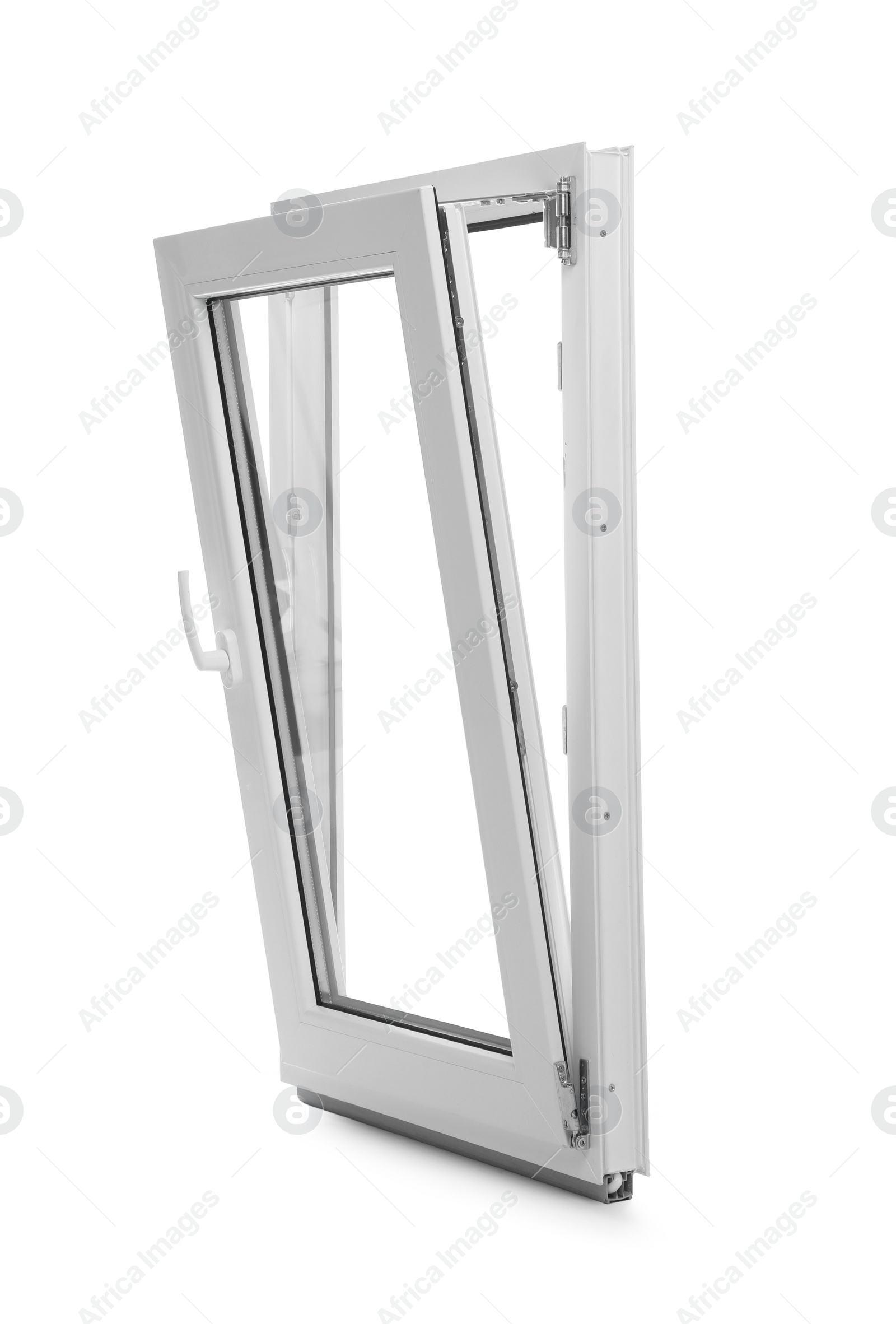 Photo of New modern single casement window isolated on white