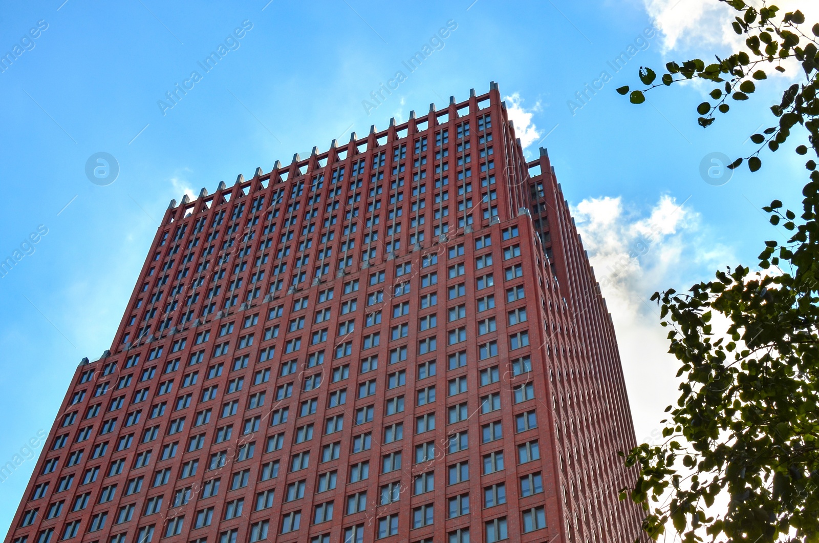 Photo of Exterior of beautiful building against blue sky, low angle view