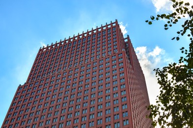 Exterior of beautiful building against blue sky, low angle view