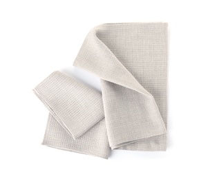 Fabric napkins for table setting on white background