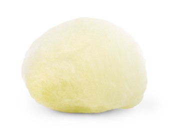 Photo of Sweet yellow cotton candy isolated on white