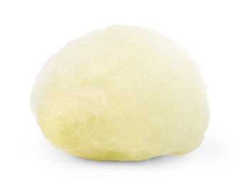 Sweet yellow cotton candy isolated on white