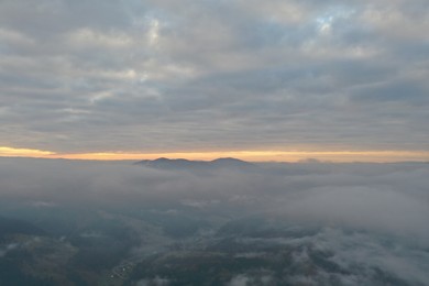 Beautiful view of blue sky over mountains