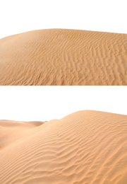 Image of Collage with photos of hot sand dunes