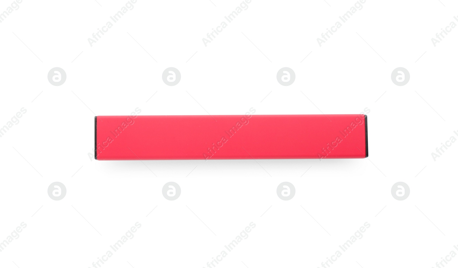 Photo of Disposable electronic smoking device isolated on white, top view
