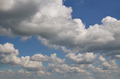 Picturesque view of blue sky with fluffy clouds