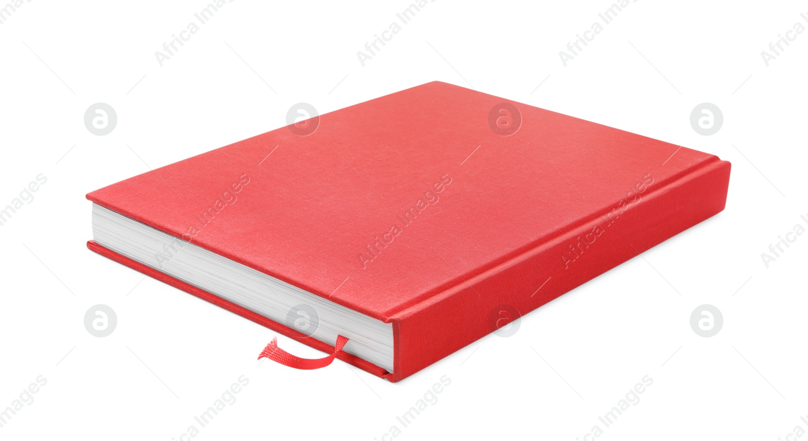 Photo of Book with red cover on white background