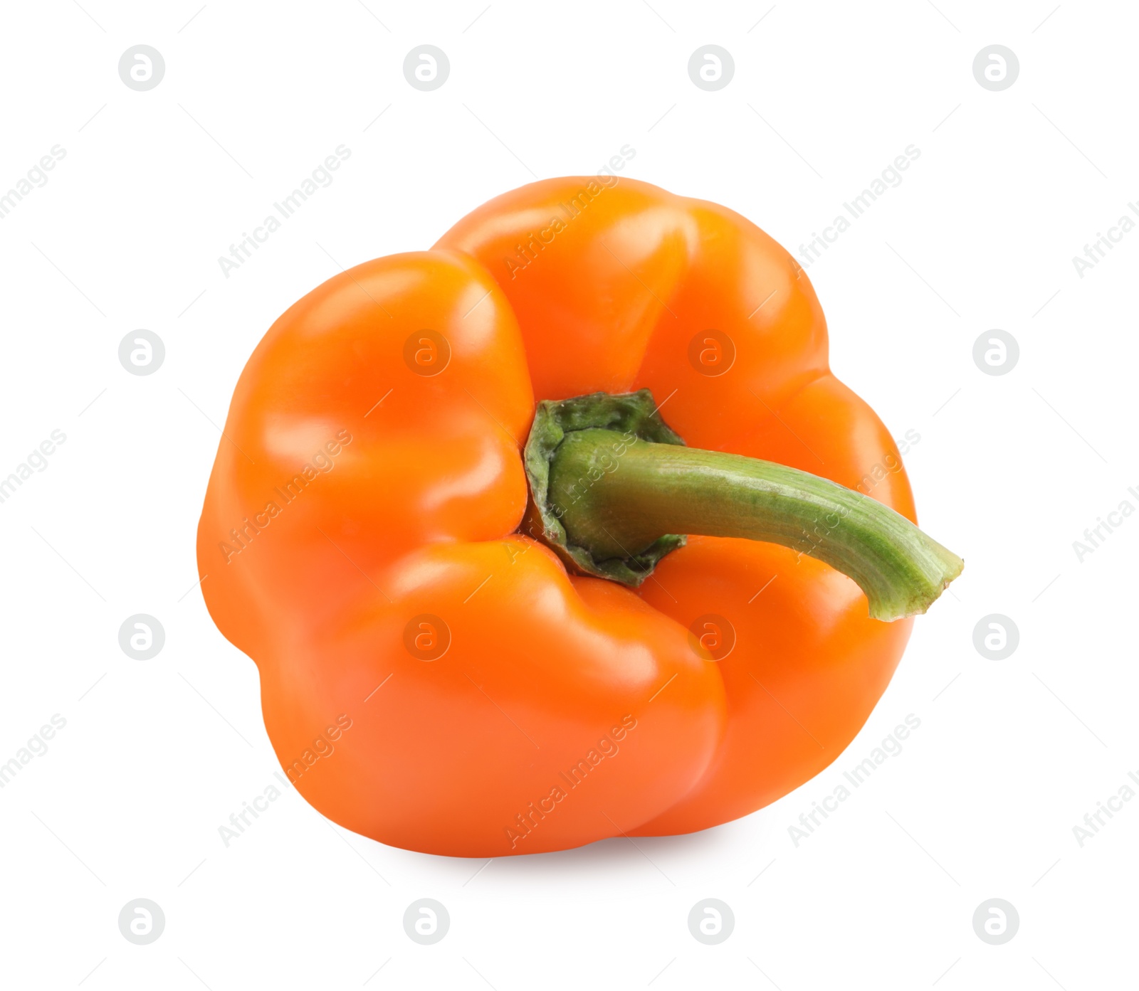 Photo of Ripe orange bell pepper isolated on white